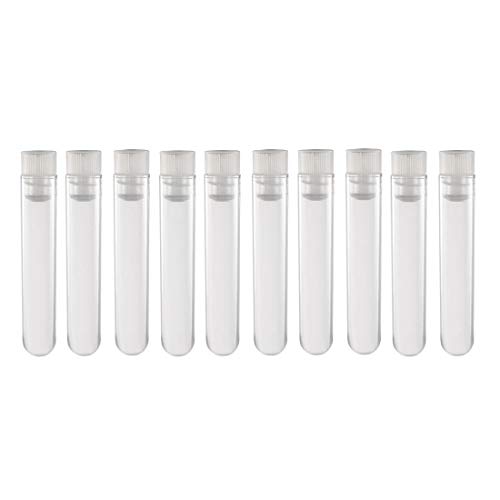 Amazon | uxcell キャップ付き50個プラスチック試験管、ポリスチレン