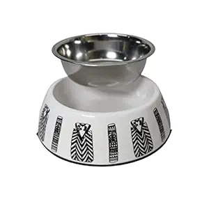 Fouresta Cat and Puppies Bowl 300 ml Removable, Ceramic Non Skid Food Water Feeding Bowl for Cats and Puppies (Cat Design)