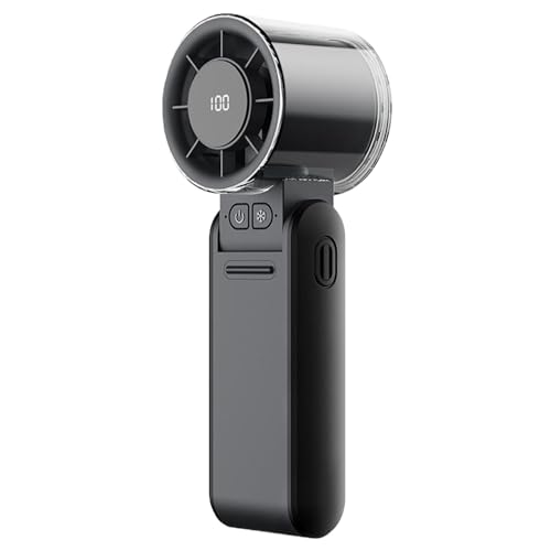 Ventilador portátil recargable | Ventilador de pantalla LED plegable de 4 velocidades - Dispositivo de refrigeración portátil de 4000 mAh recargable para familiares, amigos y colegas