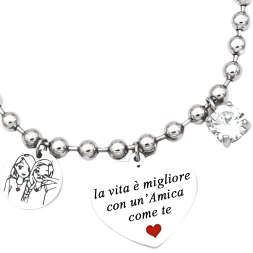 dalcuore Bracciale Amicizia, Ipoallergenico Idee Regalo Donna Compleanno Amica Braccialetto