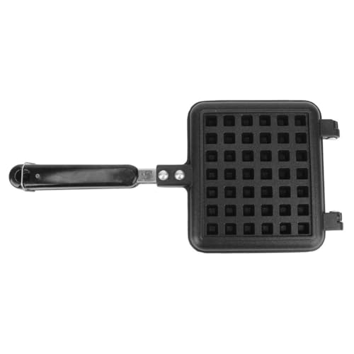 HpLive Gofrera belga para cocina de gas, antiadherente, giratoria, de metal, 22 x 35 cm, color negro