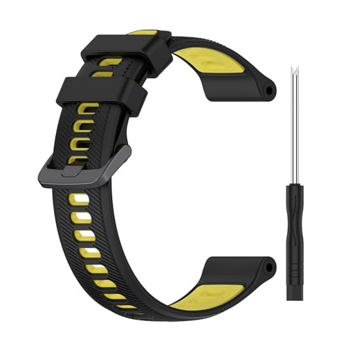 [�����ȓX] �ɓK��Garmin Fenix 7 Pro 6 5 Forerunner 965 955 Solar 945 935 745 �E�H�b�`�o���h �����p�V���R�����X�g�o���h �u���X���b�g�p�X�|�[�c�X�g���b�v(Black Yellow)