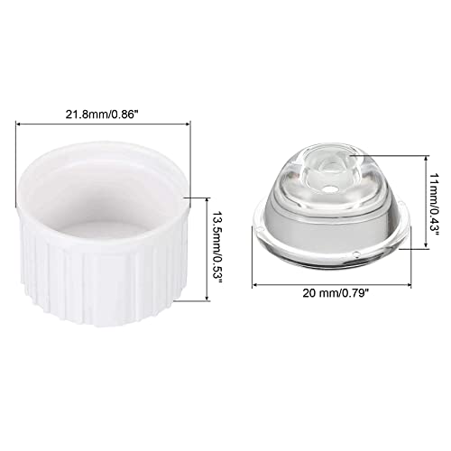 Image of PATIKIL 20mm LED Lens 90 Degree with Plastic Holder, 8 Set Acrylic Optical Lenses for 1W 3W High Power LED Light, White /Transparent