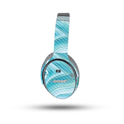 Image of MightySkins Carbon Fiber Skin Compatible with Bose QuietComfort 35 II Headphones - Aquamarine Quartz | Protective, Durable Textured Carbon Fiber Finish | Easy to Apply