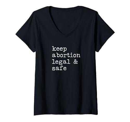 Mantenga el aborto legal y seguro Feminist Pro Choice Retro Camiseta Cuello V