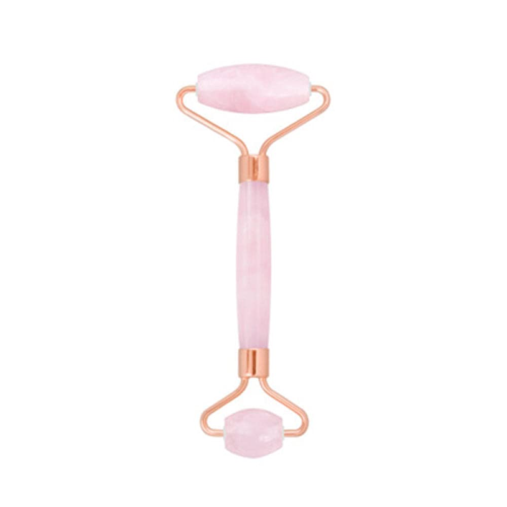 Rose quartz rouleau minceur visage massager cutané outil de levage outil de levage jade rouleau double tête naturel jade massage facial pierre de massage-1 rouleau