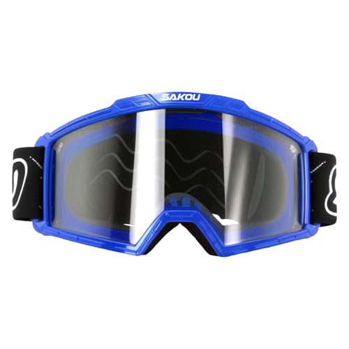 SAKOU Kinder Motorrad Motocross Cross Brille – Beschlagfrei, Stoßfest und mit 100% UV400-Schutz für Jungen und Mädchen im Alter von 3 bis 12 Jahre, ideal für Offroad, ATV und Dirtbike Einsätze