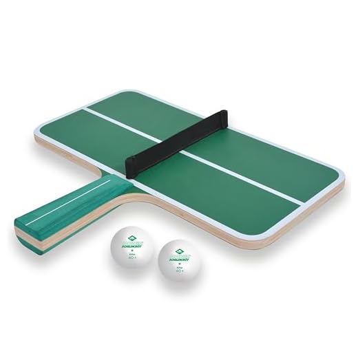 Schildkröt Ping Pong Challenge Tischtennis-Set, 1 Schläger in Form Einer kleinen Tischtennisplatte, mit Netzgarnitur, 2 Bälle, Geschicklichkeitsspiel für Groß und Klein