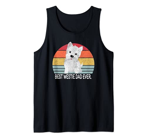 Best Westie Dad Ever West Highland Terrier - Regalo envejecido Camiseta sin Mangas