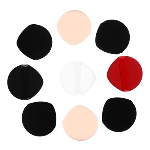 SAFIGLE Face Makeup Puff 9 Pack Non Latex Black White for Loose Blush Sunscreen