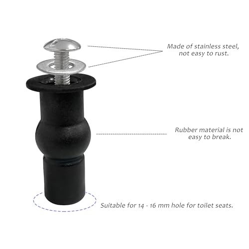 Quacc 4 PCS Universal Toilet Seat Hinges Screws, Stainless Steel & Rubber, Top Mounting Hardware, Fixes Shifting Toilet Seat, Replaces Plastic Plugs - Image 5