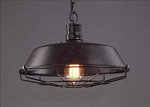 Éclairage extérieur et intérieur suspendu avec lustre 46cm style industriel noir