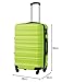 COOLIFE Hartschalen-Koffer Trolley Rollkoffer Reisekoffer mit TSA-Schloss und 4 Rollen (Grün, Handgepäck)
