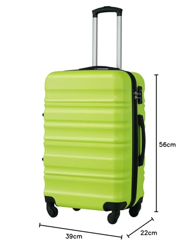 COOLIFE Hartschalen-Koffer Trolley Rollkoffer Reisekoffer mit TSA-Schloss und 4 Rollen (Grün, Handgepäck)