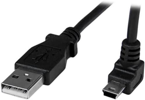 StarTech.com 1m Mini USB Cable Cord - A to Up Angle Mini B - Up Angled Mini USB Cable - 1x USB A (M), 1x USB Mini B (M) - Black (USBAMB1MU)