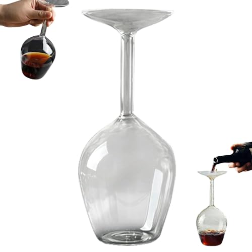 Cumuul Flipglass,Upside Down Wine Glass with Long Stem, 14oz Inverted Cocktail Glasses,Upside down Red Wine Glass (1Pcs) [sAi]