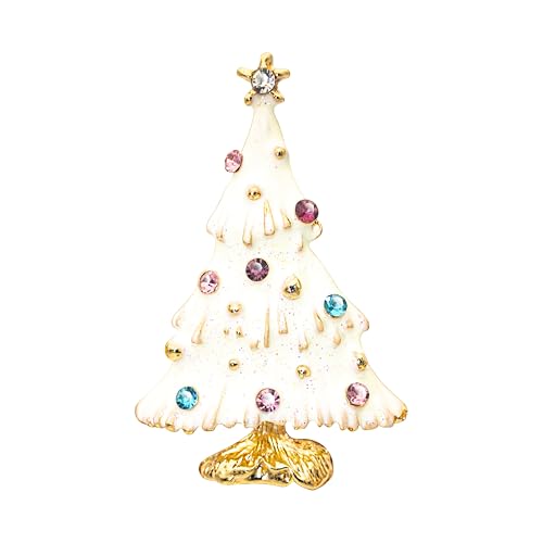 Broche sapin de Noël strass autrichiens bijou fantaisie femme hiver