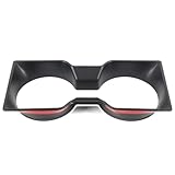 XSQPMCAR Vehicle Interior Decal ABS Carbon Fiber Car Central Control Water Cup Frame Decoration Sticker Accessories for Land Rover Defender 90 110 130 2025+(Matt Black)