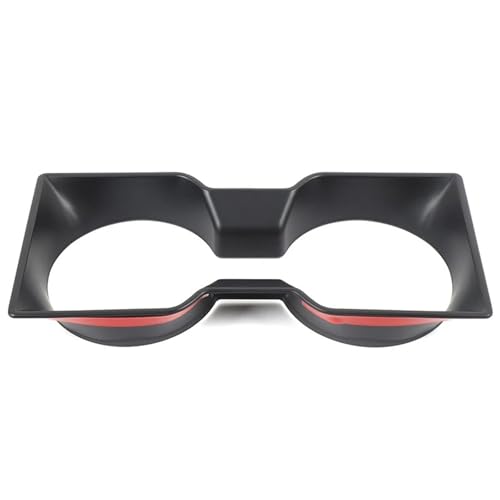 XSQPMCAR Vehicle Interior Decal ABS Carbon Fiber Car Central Control Water Cup Frame Decoration Sticker Accessories for Land Rover Defender 90 110 130 2025+(Matt Black)