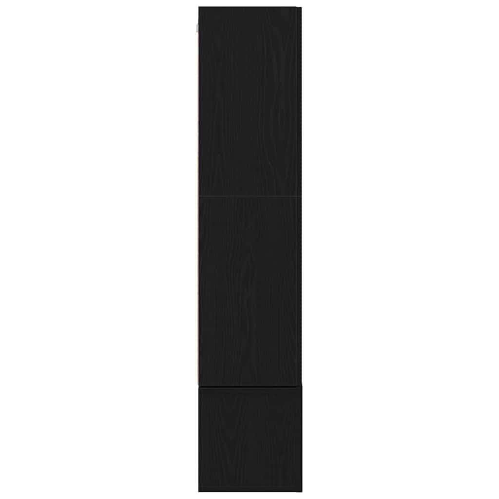 TV-Schrankset 6-teilig Wandmontiert - Modernes Lowboard hängend in Schwarz Eichen-Optik aus Holzwerkstoff - Platzsparende Schrankwand für Wohnzimmer & Media Center