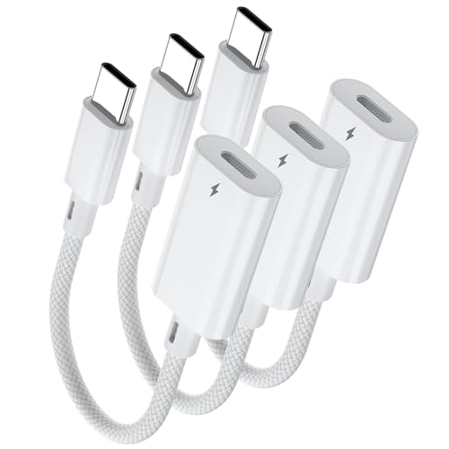 USB C to Lightning Charging Adapter[3Pack], Lightning to USB C Fast Charging & Data Transfer Adapter Compatible with iPhone 17/16/16e/15Pro Max/Air, iPad Pro, iPad Air 6/5, Galaxy S25.[Not for Audio] by Mxcudu - Used condition - US$5.04