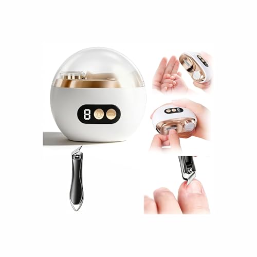 Elektrischer Nagelknipser SetNeu 2026 Automatischen 3-in-1-Nagelknipser + Schrägen Nagelknipser3 Geschwindigkeiten Nagelschneider Fussnägel Ideal für Ihre Hände NagelpflegebedürfnisseWeiß
