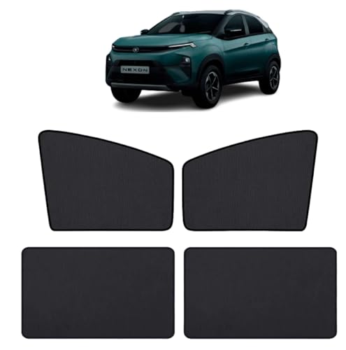 Image of Auto Hub Car Window Sunshade /Curtains Compatible with Tata Nexon (Model : 2023-Till Date) - Pack of 4, Nexon Sun Shade