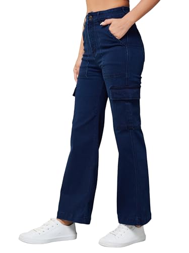Image of Dolce Crudo Women's Wide Leg High-Rise Clean-Look Jean's