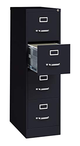 Office Dimensions Commercial 4 Drawer Letter Width Vertical File Cabinet, 25" Deep - Black #TOP6