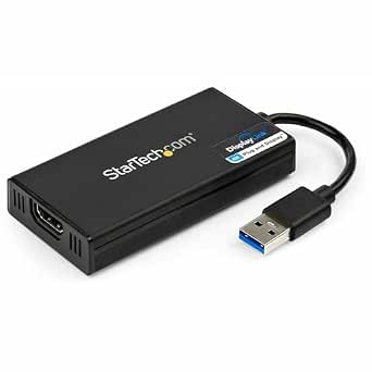 StarTech.com USB 3.0 to HDMI Adapter - 4K30Hz Ultra HD - DisplayLink Certified - USB Type-A to HDMI Monitor Converter - Graphics Card and External Graphics - Mac and Windows USB32HD4K