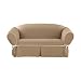 Sure Fit 40805 1 Piece CVC Contrast Cord Loveseat, Cocoa/Natural