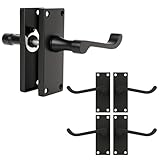 Moderno juego de manijas de puerta color negro mate, con accesorios de montaje