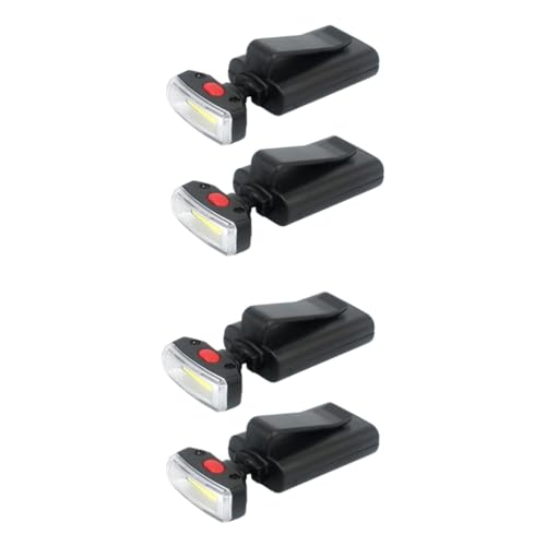 HANABASS 4pcs Clip Hat Light Portable Led Floodlights for Hands Outdoor Activities Like Camping Fishing and Hiking Lightweight Versatile Visor Mount Black