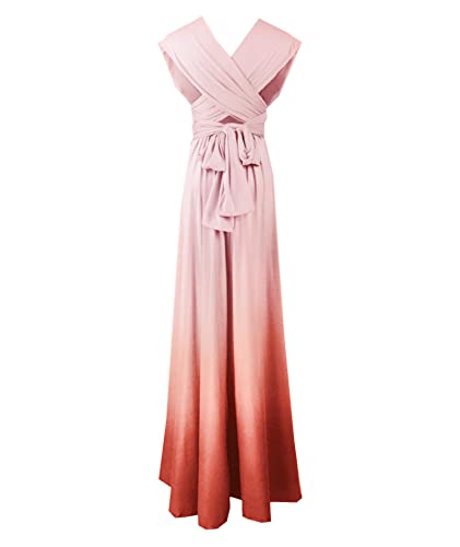Image of Sexyshine Women's Backless Gown Dress Convertible Multi-Way Wrap Halter Cocktail Dress Bandage Bridesmaid Long Dresses
