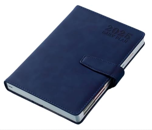 手帳 2025 2025年 1月?12月始まり デイリーノート A5 A6アジェンダブック システム手帳 ダイアリー ビジネス手帳 プランナー 防水防汚 1日1ページ (ブルー)