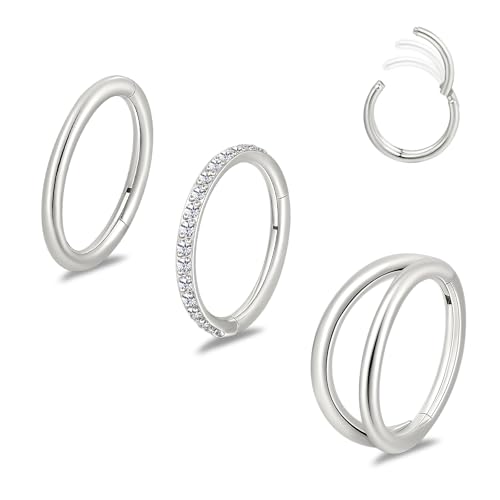 limerencia Nose Rings for Women Men - 3PCS Titanium Nose Ring Hoop Set