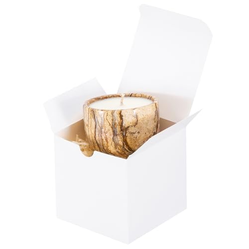 UnicoPak 10 Pack 4x4x4 Gift Boxes Bulk White Small Gift Boxes for Ornaments Candles Mugs Crafting Treat Ideal for Birthday Christmas Party Homemade Business