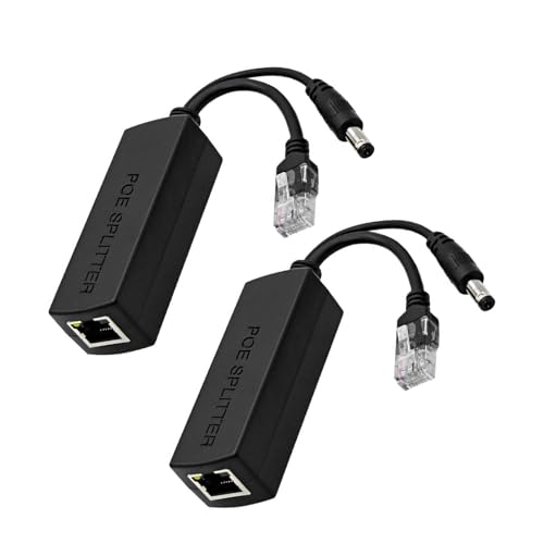 ���� 100Mbps �p���[�I�[�o�[�C�[�T�l�b�g�X�v���b�^�[ 48V ���� 12V 1.2A �A�_�v�^�[ DC5.5x2.1mm �|�[�g�R���p�N�g�Z�L�����e�B�J�����p POE �X�v���b�^�[
