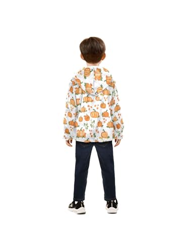Orange Pumpkin Harvest Girls Fleece Jacket Girls Fall Jacket Boys Coats Zip Up Hoodie Children Outerwear 2-10T4