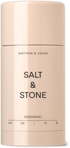 Salt & Stone Aluminum Free Deodorant | Extra Strength 48 Hour Protection for Women & Men | Made with Seaweed Extracts, Niacinamide & Prebiotics | Saffron & Cedar