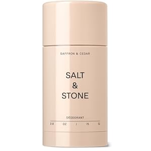 SALT & STONE Aluminum Free Deodorant | Extra Strength 48 Hour Protection for Women & Men | Made with Seaweed Extracts, Shea Butter & Prebiotics (Saffron & Cedar)