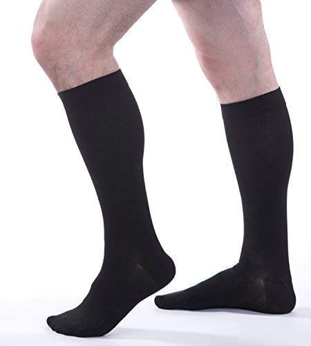 Image of Allegro Men's 20-30 mmHg Essential 102 Ribbed Compression Support Socks, Comfortable Support Garments for Men