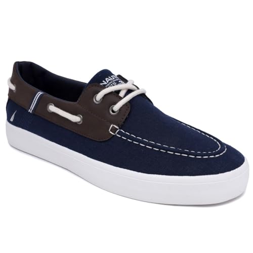 Nautica Men's Casual Boat Shoes, Moc-Toe Loafers with Cushioned I...