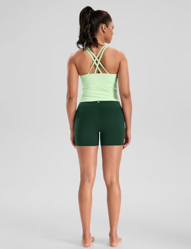 Image of HeyNuts Longline Zeal Bras Medium Impact Wirefree Sports Bras Workout Crop Tank Tops with Removable Pads, A-D Cups