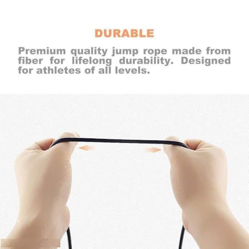 Image of Adjustable Skipping Rope for Men, Women & Kids | PVC Jumping Rope for Fitness, Cardio, Weight Loss & Home Workout | Durable Exercise Rope for Gym Training (Black)
