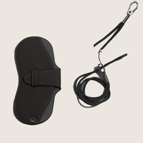 Image of FASHIXD Glasses Case Portable Travel Sunglass Case with Lanyard Eyeglass Pouch Bag Sunglass Holder for Purse For Women Men (Classic-Black)