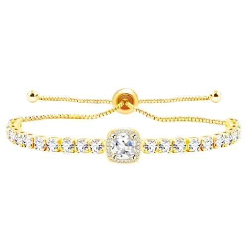 Bracelet de tennis zircon carré pour mariages et tenues du quotidien