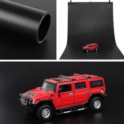Image of SMILEDRIVE Photography Background Sheets, 60 x 120 cm, Grey and Black | Waterproof, Wrinklefree, PVC Material