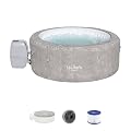 Bestway Zurich SaluSpa 2-4 Person Inflatable Round Outdoor Hot Tub with 120 Soothing AirJets, Filter Cartridge, and Energy-Efficient Insulated Cover