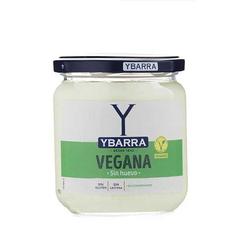 YBARRA Salsa Vegana Sin Huevo, Sin Gluten, Sin Lactosa, Sin Conservantes, Aceite de Girasol, 300ml